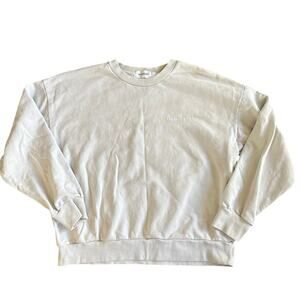 Women’s Talentless Lightweight Crewneck Sweatshirt Cement Cotton Size Large